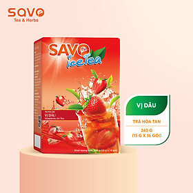 Trà dâu hòa tan savo icetea - hộp 16 gói x 15g
