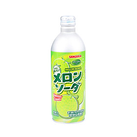 Hình ảnh Nước giải khát có ga Soda Sangaria Ramune vị dưa lưới 500mL