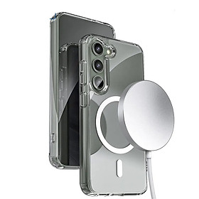 ốp lưng magnetic cho Samsung Galaxy S22 Ultra / S22 Plus / S22 5G hiệu HOTCASE Ultra Crystal Clear - thiết kế trong suốt, chống sốc chống va đập - Hàng nhập khẩu