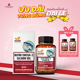 Viên Dầu Cá Hồi New Zealand Nutri Omega-3 Salmon Oil 60 Viên | Hỗ Trợ Sức Khỏe Mắt, Não, Tim - Nhập Khẩu Chính Hãng