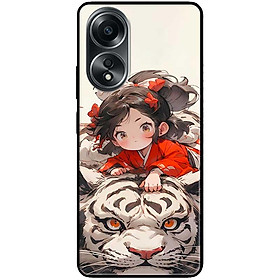 Ốp lưng cho Oppo A74 - A95 4G - A60 4G - A36 - A76 - A96 4G - Cô Bé Và Hổ Trắng - Hàng Chính Hãng