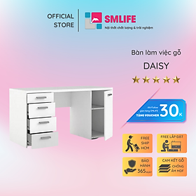 Bàn làm việc, bàn học gỗ hiện đại SMLIFE Daisy | Gỗ MDF dày 17mm chống ẩm | D140xR60xC75cm - Màu