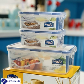 Mua Bộ 3 hộp nhựa đựng thực phẩm Lock&Lock Classic HPL806S3 (2 hộp 350ml  1 hộp 1 lít) - Hàng chính hãng  chất liệu nhựa PP  kín hơi  độ bền cao  dùng được trong máy rửa chén