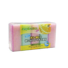 Mua Set 5 miếng xốp rửa bát 1 mặt ráp (made in Japan)