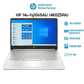 Mua Laptop HP 14s-fq1065AU (4K0Z5PA) (R5-5500U  8GB  512GB  AMD Radeon Graphics  14  HD  Win 11) Hàng chính hãng