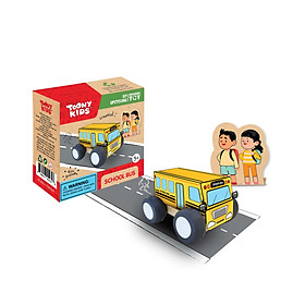 Bộ Đồ Chơi DIY TOONYKIDS Siêu Xe Tái Chế Road Transport Shool Bus TN00324-003 [Tặng Kèm Sticker