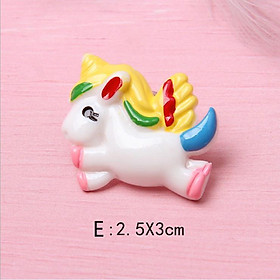 *HN* Charm kỳ lân Unicorn nhũ bạc cho các bạn làm trang trí vỏ điện thoại, Jibbitz, DIY