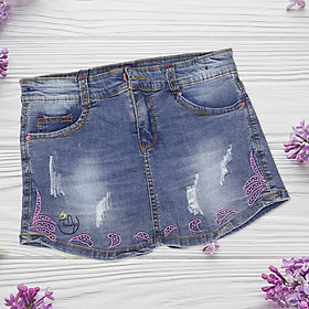 Quần váy jean thêu bé gái size đại