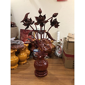 Mua hoa sen gỗ hương 1 bình trơn