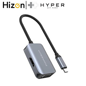 Mua Cổng Chuyển Hyperdrive HDMI-VGA 4K60HZ 2 IN 1 HD-C2HV(N) GRAY Hàng Chính Hãng