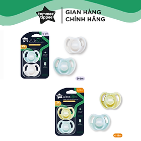 Ty ngậm silicon siêu nhẹ cho bé Tommee Tippee Ultra Light 0-6, 6-18 tháng (vỉ đôi, tách lẻ)