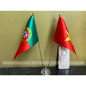 Mua Cờ để bàn Việt Nam - Bồ Đào Nha đế đôi inox