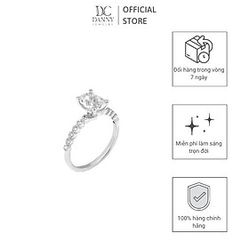 Nhẫn Nữ Danny Jewelry Bạc 925 Xi Rhodium Đính Đá Topaz Trắng Viền CZ N0100