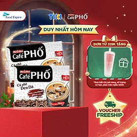Combo 2 hộp Cà phê Phố Đen Đá - Maccoffee (hộp 10 gói x 16g)