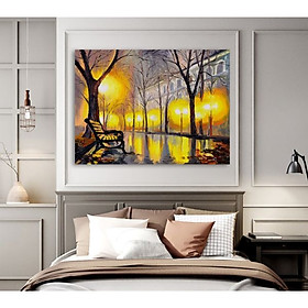 Mua Tranh canvas phong cảnh phố đêm treo tường trang trí