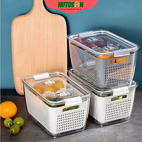 Hộp nhựa đựng thực phẩm bảo quản trong tủ lạnh kèm rổ VIỆT NHẬT_Nutosan