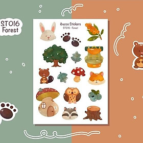 Sticker sheet forest - chuyên dán, trang trí sổ nhật kí, sổ tay | Bullet journal - Unim033