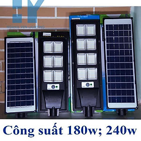 Đèn năng lượng mặt trời 180W, 240w có remote sáng liên tục chuyên công trình đèn đường, sân vườn, trụ cổng