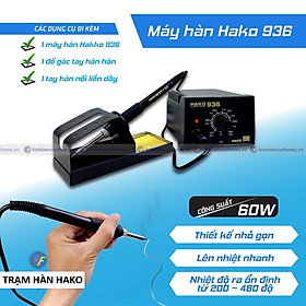 Mua Bộ mỏ hàn thiếc chỉnh nhiệt  bộ trạm hàn hako 936 loại xịn lõi đồng siêu bền gia nhiệt nhanh