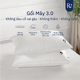 Gối Mây Ru9, Chất Liệu Microfiber 3D Tân Tiến, Đặc Biệt Chống Thấm, Nâng Đỡ Cổ - Ôm Trọn Đầu Giúp Ngủ Ngon, 2 Kích Thước