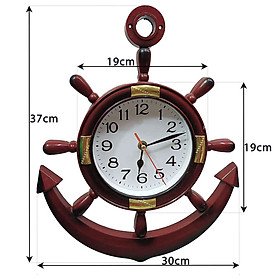 Mua (Loại Tốt) Đồng Hồ Treo Tường Mỏ Neo KhoNCC Giả Gỗ Sang Trọng Nổi Bật Căn Nhà Bạn - Mới 100% (Màu Nâu Gỗ) - KQL-DHMN-F2 – Hàng Chính Hãng