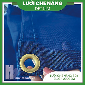 LƯỚI CHE NẮNG 80% MAY KHUY VIỀN - MÀU XANH DƯƠNG -  SIZE 4M X 5M