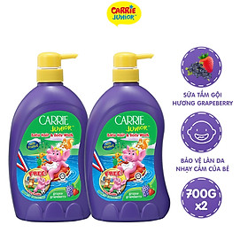 Combo 2 Sữa Tắm Gội cho bé Carrie Junior Hương Grapeberry (700g/chai)