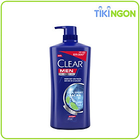 Dầu Gội Đầu cho nam 900g Clear Men Cool Sport Bạc hà đánh bay gàu, ngứa và vi khuẩn mát lạnh cực đỉnh suốt ngày dài