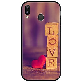 Ốp lưng dành cho điện thoại Samsung Galaxy M20 - LOVE Gỗ