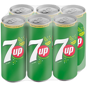 Lốc 6 Lon Nước Ngọt Có Gaz 7Up (320ml/lon)