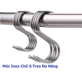 Móc Treo Hình Chữ S, Móc Inox Không Gỉ Treo Đồ Dùng Bếp Và Phòng Tắm,Treo Hàng Hóa Quần Áo Chịu Lực 15kg, Kingler 2017