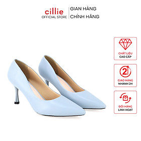 Giày cao gót nữ mũi nhọn basic mang công sở gót hoa độc đáo cao 7cm ôm chân êm mềm đi làm đi tiệc Cillie 1199