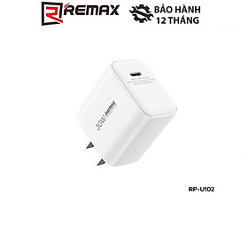 Cóc sạc nhanh Remax RP-U102 PD 30W 1 cổng Type C- Hàng chính hãng