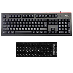 Mua Bộ combo bàn phím dành cho Người học tiếng Nhật Fuhlen L500s + Miếng dán bàn phím tiếng Nhật - Hàng Chính Hãng