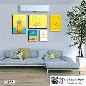 Mua Bộ 5 tranh canvas treo tường Decor Tone vàng  xanh tươi mát - DC235