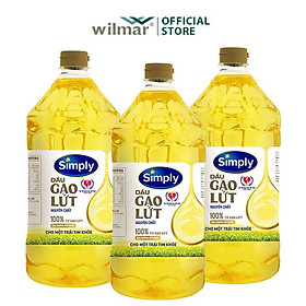 Combo 3 chai Dầu Gạo Lứt Simply 2L