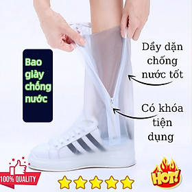 Mua Ủng Bọc Giày Dép Đi Mưa Chống Nước Có Đế Chống Trơn Trượt Chất Liệu Cao Cấp Dài Tiện Lợi Bao Giày Không Thấm Nước Ủng Giày Siêu Bền Nhẹ Cổ Cao Trong Suốt Có Dây Khóa Kéo Chống Bẩn Cho Nam Nữ Đi Phượt Du Lịch Dã Ngoại