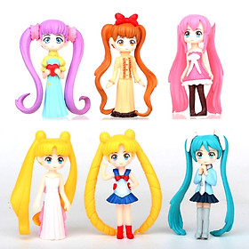 Sét 6 Mô Hình Thủy Thủ Mặt Trăng Sailor Moon ( Mẫu 5 )