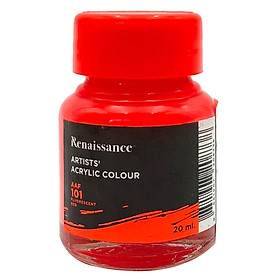 Bộ 2 Màu Nước Renaissance Fluo 20ml - Đỏ (Fluorescent Red)