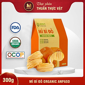 Mì Rau Củ Bí Đỏ Organic Gia Đình Anpaso 300g - Cung Cấp Nhiều Vitamin, Giàu Sắt, Protein Thực Vật, Chất Xơ, Tốt Cho Sức Khỏe, Tăng Cường Hệ Miễn Dịch, Hỗ Trợ Tiêu Hóa - Người Tập Gym và Yoga, Ăn Kiêng, Ăn Chay, Giảm Cân, Eat Clean