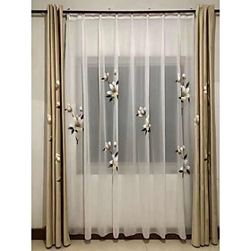 Mua Rèm của 2 lớp  họa tiết hoa - Dài 2.8m  Ngang 1m