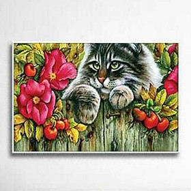 Mua Bộ 2 Tranh Canvas Treo Tường Hình Thú   Mèo Và Hoa  W503