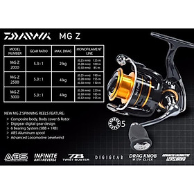 Máy câu cá Daiwa MG Z 5000 / 4000 / 3000 / 2500