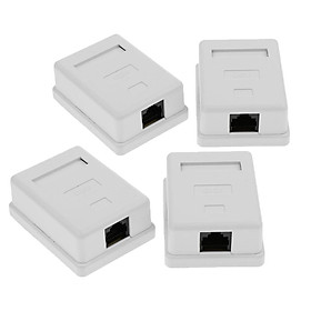 2x 2 Pack of Cat6 Single Port Surface Mount Outlet Box Face Plate + Backbox Combo