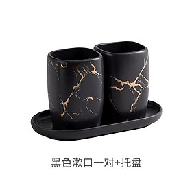 Mua Bộ cốc đựng bàn chải đánh răng bằng sứ vân đá