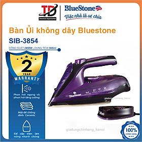 Mua Bàn Ủi Hơi Nước không dây BlueStone SIB-3854 (2400W) - Mặt đế chông dinh Ceramic cao cấp - Hàng chính hãng