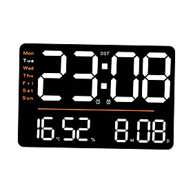 Digital Wall Clock Large Display Big Clock Wall Decor Decorations Rectangle Alarm Clock with Date LED Wall Clock for Bedroom
