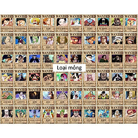 Combo 60 tấm truy nã các nhân vật Onepiece wanted poster loại mỏng