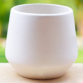 Chậu Gốm Sứ Kim Cương (9 x 9 cm) - Trắng