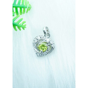 Mặt dây chuyền đá Peridot xanh lá tự nhiên 2cm